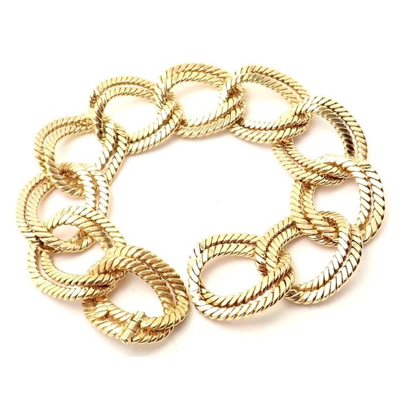 Rare! Authentic Verdura 18k Yellow Gold Rope Link Bracelet - Picture 5 of 10